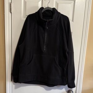Lululemon Scuba Tumbled Fleece Funnel-Neck Half Zip- Black
